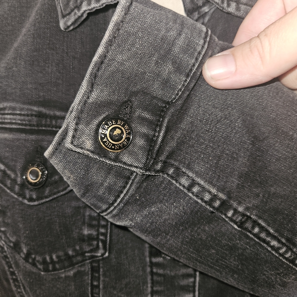 Wax Jean Basic Denim Black Jean Jacket Size 1xl - Picture 4 of 12
